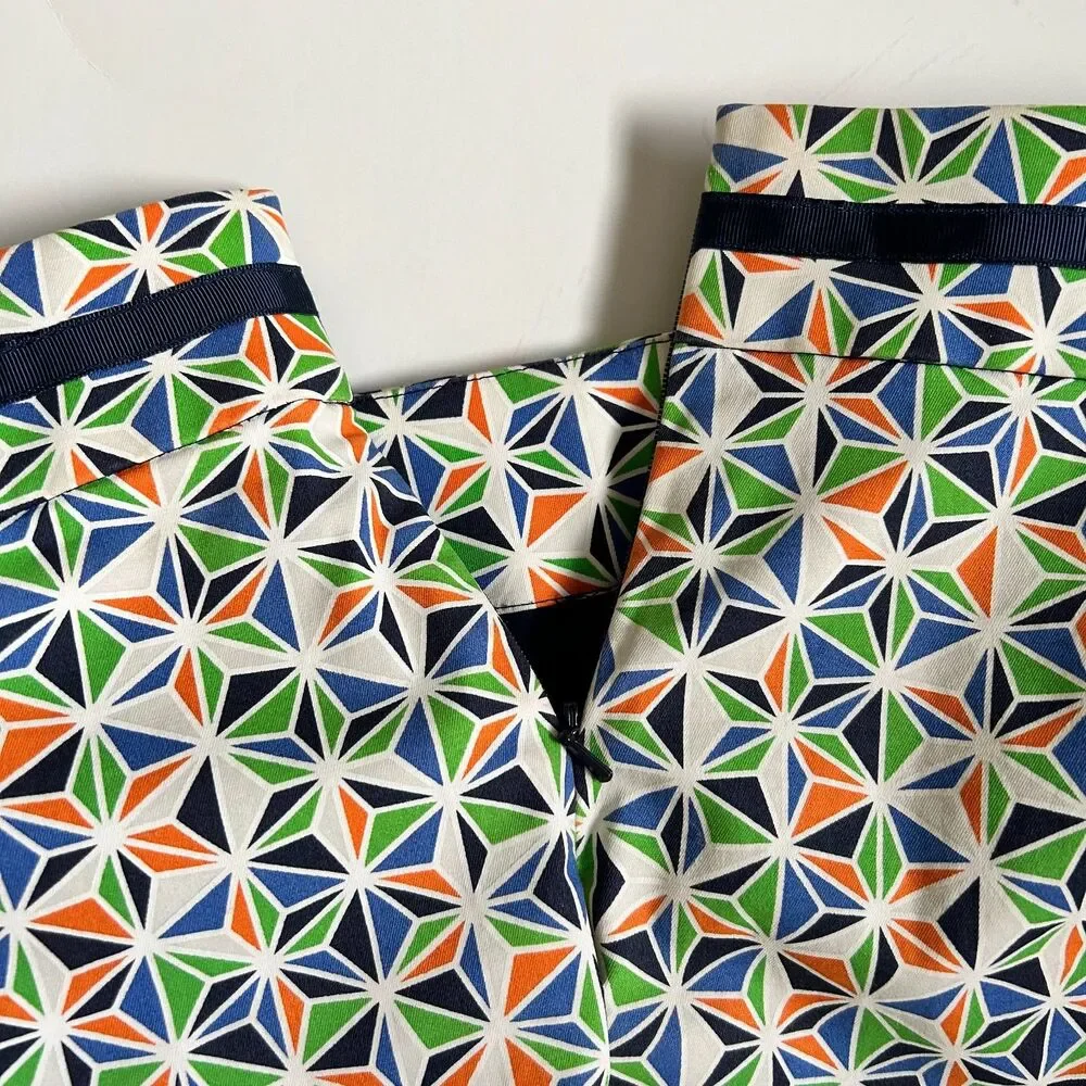 Oxford Golf Women’s Faux Wrap Skort Geometric Print Blue Green Orange Size 6